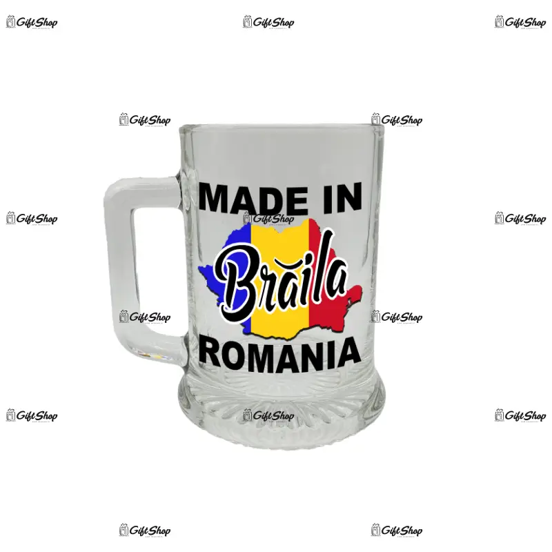 Made in braila romania, halba cu mesaj